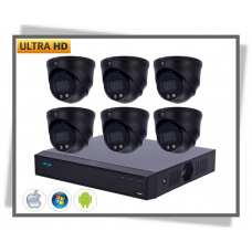 Ip X-security Ultra Hd Videoovervågning Turret Kamera Black Sæt 6